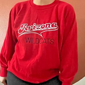 vtg 80s 90s red Arizona wildcats basketball team‎ memorabilia sweatshirt medium